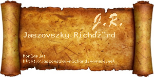 Jaszovszky Richárd névjegykártya